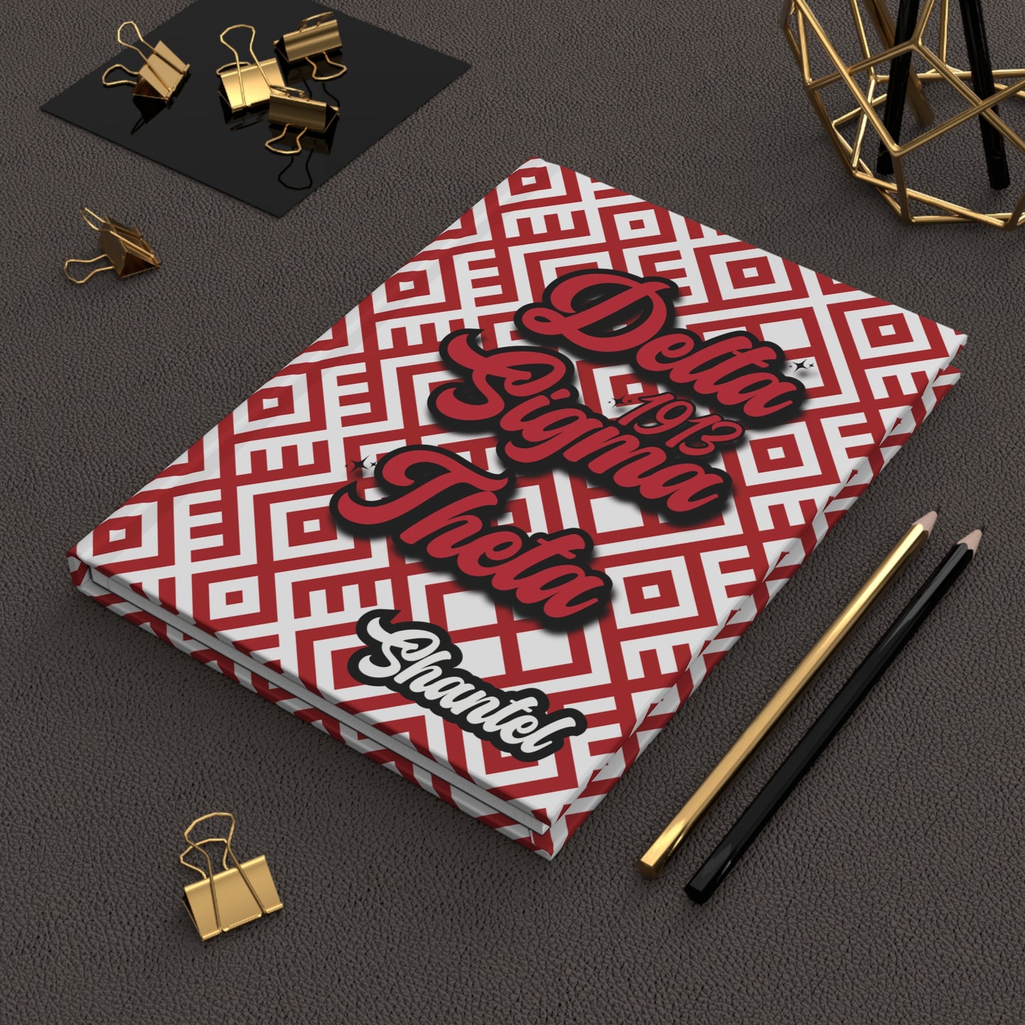 Delta Sigma Theta Sorority-Inspired PERSONALIZED Hardback Journal - 5.75" x 8" with 150 Lined Pages | DST Custom Soror Gift