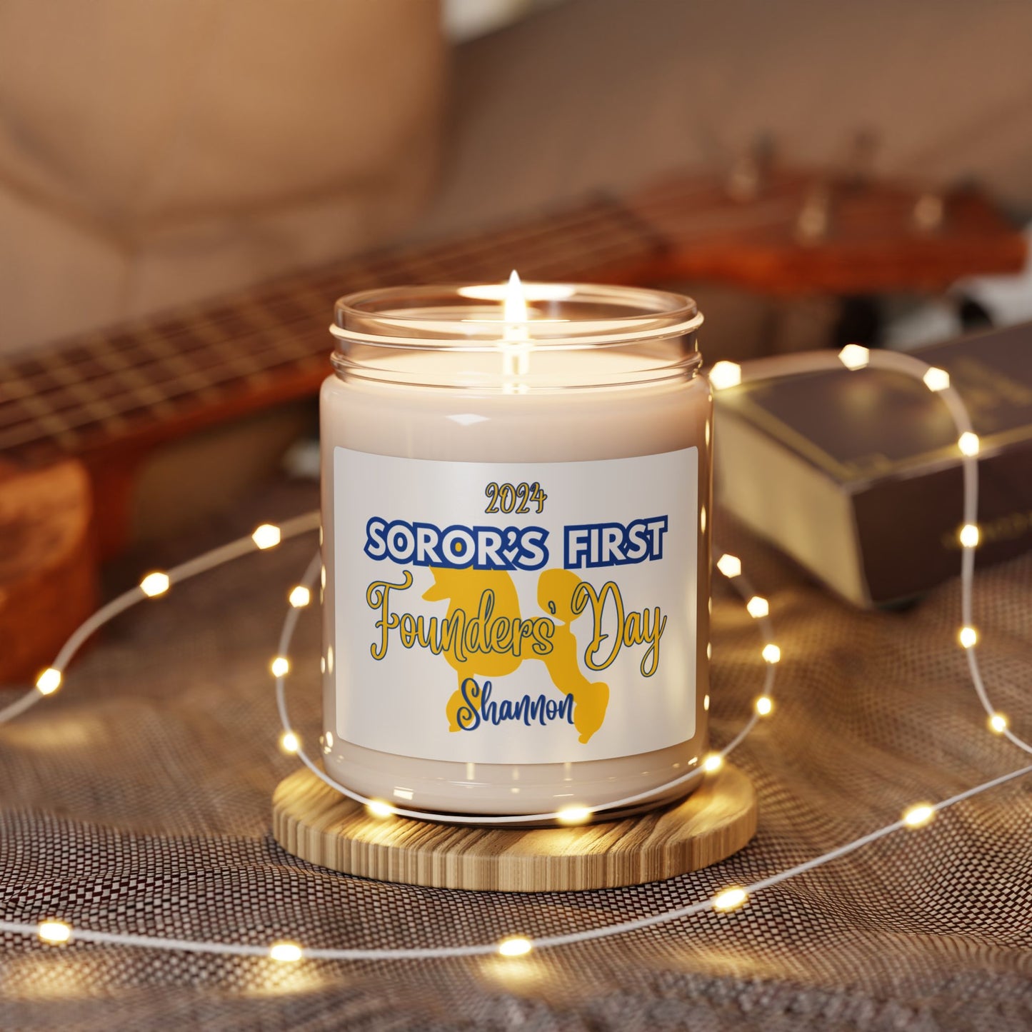 Sigma Gamma Rho "Soror's First" Scented Soy Candle PERSONALIZED - 9oz glass jar | Sgrho Milestone Sisterhood Gift Idea | Custom Sigmaversary