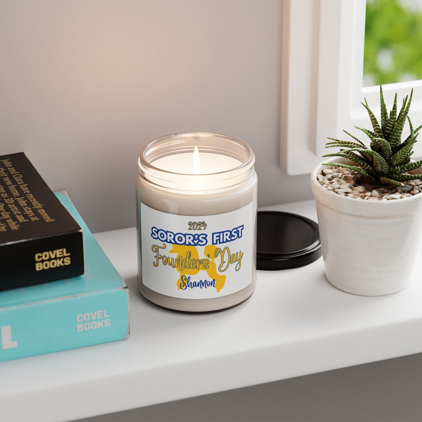 Sigma Gamma Rho "Soror's First" Scented Soy Candle PERSONALIZED - 9oz glass jar | Sgrho Milestone Sisterhood Gift Idea | Custom Sigmaversary
