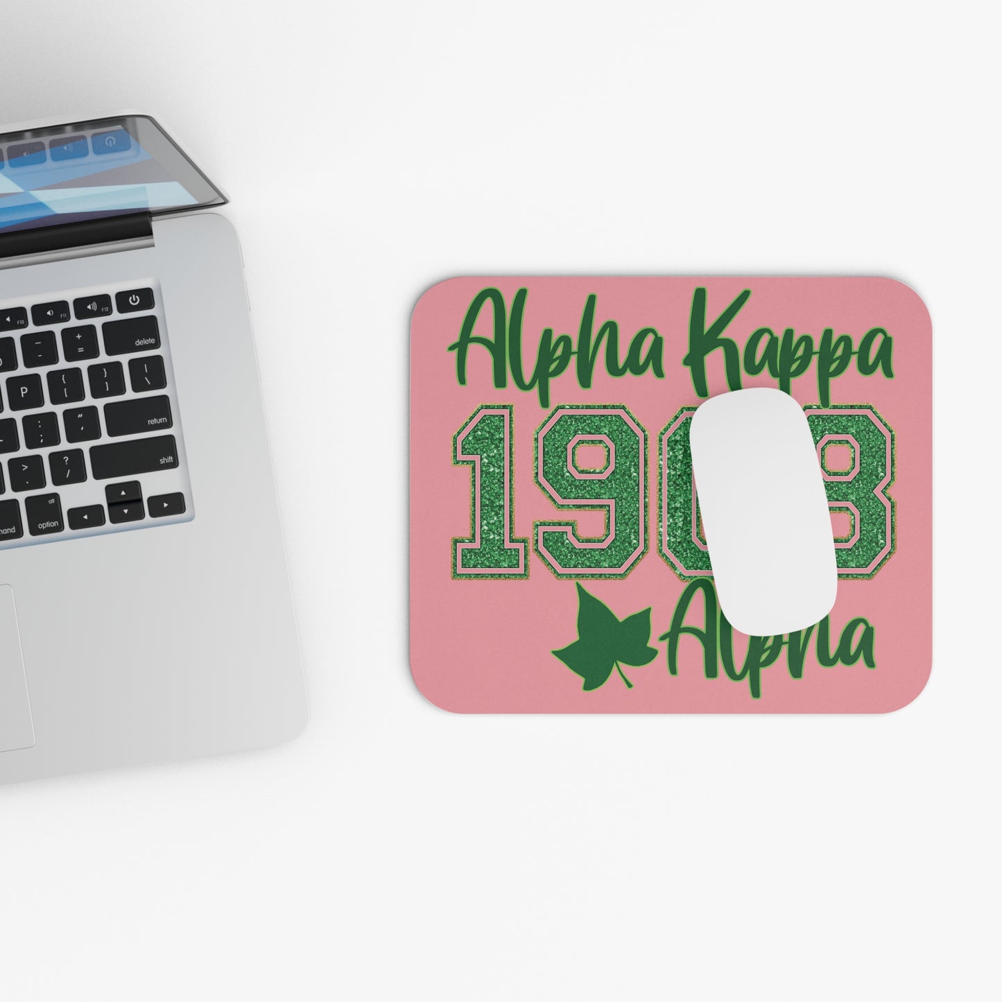 Alpha Kappa Alpha Sorority Mouse Pad | AKA 1908 Pink & Green Ivy | Sorority Sister Gift | Founders' Day | Big Little Reveal Gift