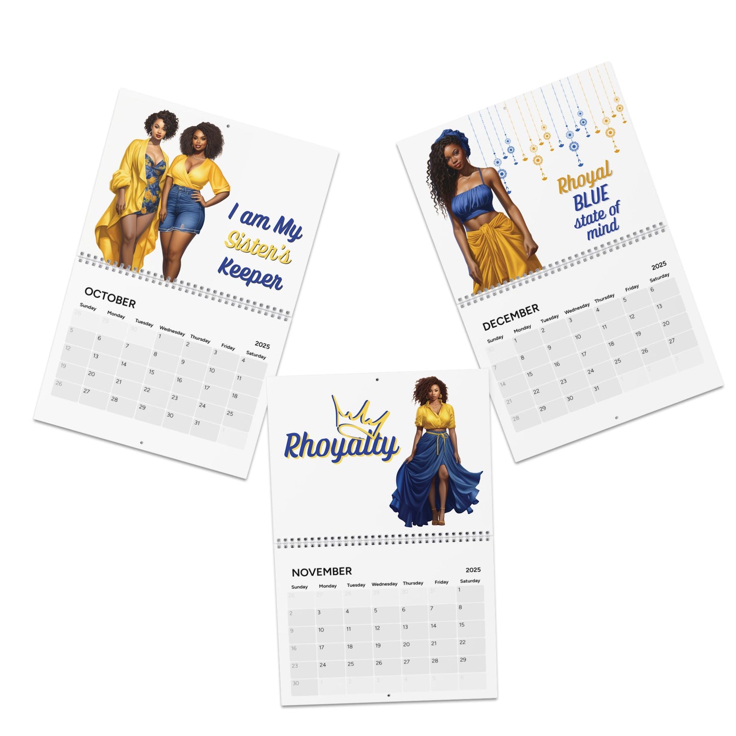2025 Sigma Gamma Rho Sorority Inspired Hanging Wall Calendar | Jan-Dec 2025 | Divine 9