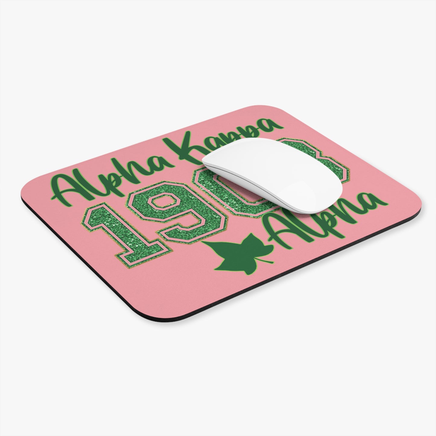 Alpha Kappa Alpha Sorority Mouse Pad | AKA 1908 Pink & Green Ivy | Sorority Sister Gift | Founders' Day | Big Little Reveal Gift