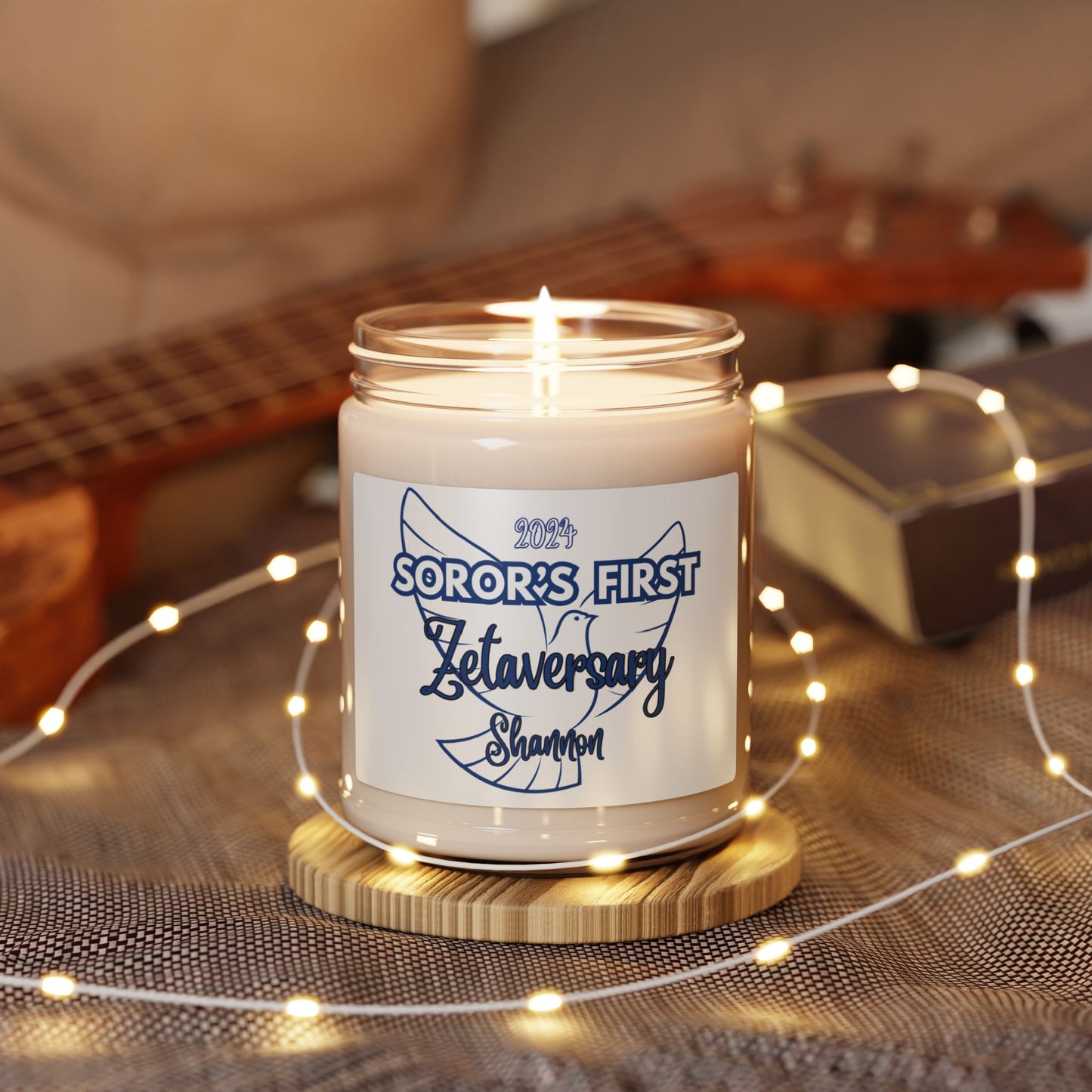 Zeta Phi Beta "Soror's First" Scented Soy Candle PERSONALIZED - 9oz glass jar | ZPhiB Milestone Sisterhood Gift Idea | Custom Zetaversary