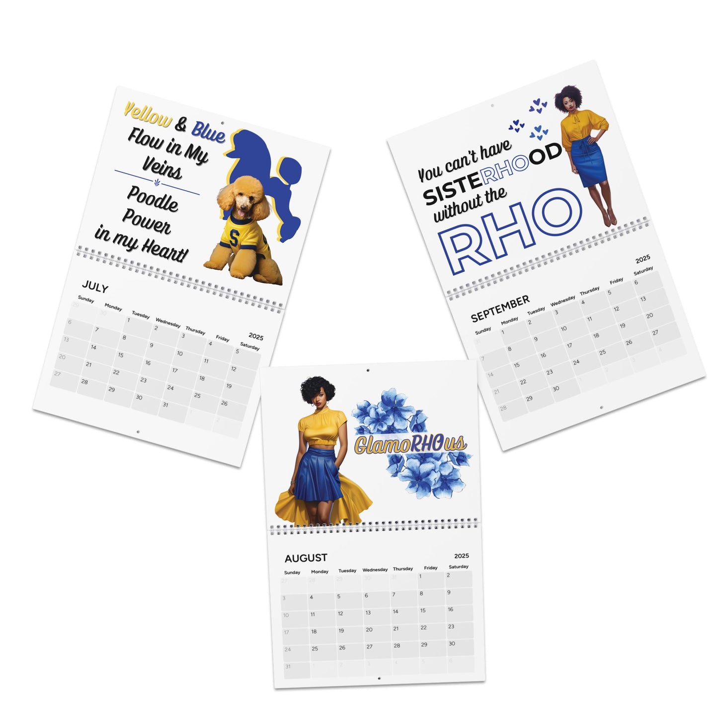 2025 Sigma Gamma Rho Sorority Inspired Hanging Wall Calendar | Jan-Dec 2025 | Divine 9