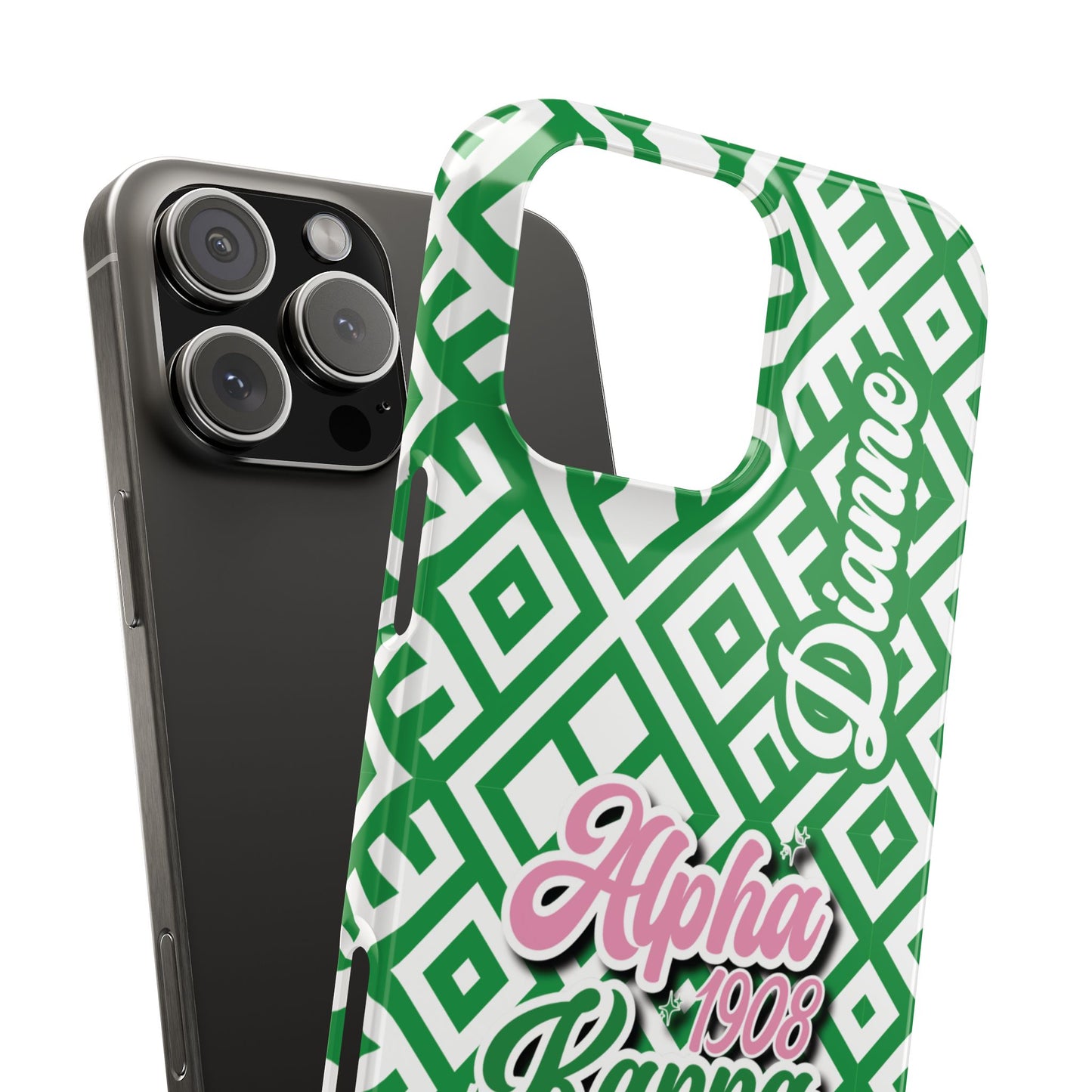 AKA Sorority Phone Case PERSONALIZED (iPhone 16 Plus-Galaxy 23Ult) | Alpha Kappa Alpha Custom Gift | AKA Soror Founders' Day | Probate Crossing 1908