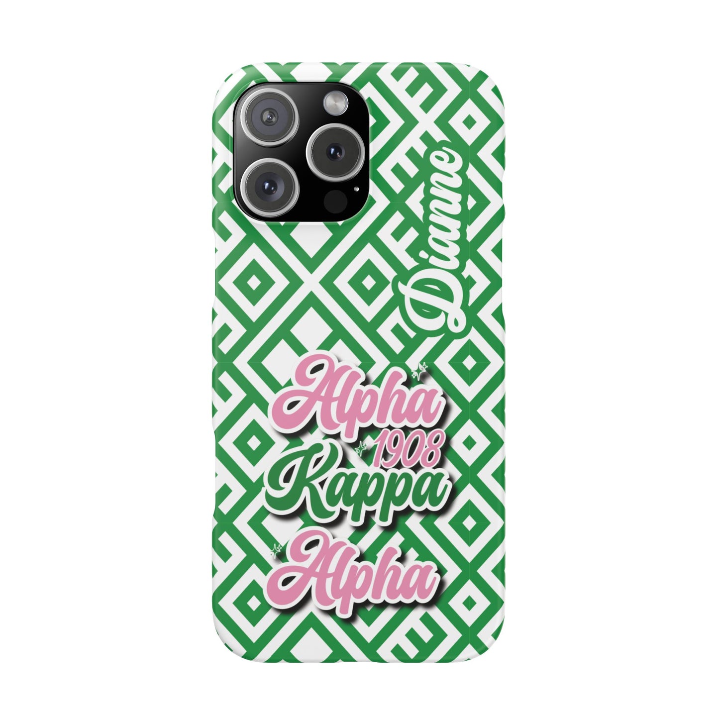 AKA Sorority Phone Case PERSONALIZED (iPhone 16 Plus-Galaxy 23Ult) | Alpha Kappa Alpha Custom Gift | AKA Soror Founders' Day | Probate Crossing 1908