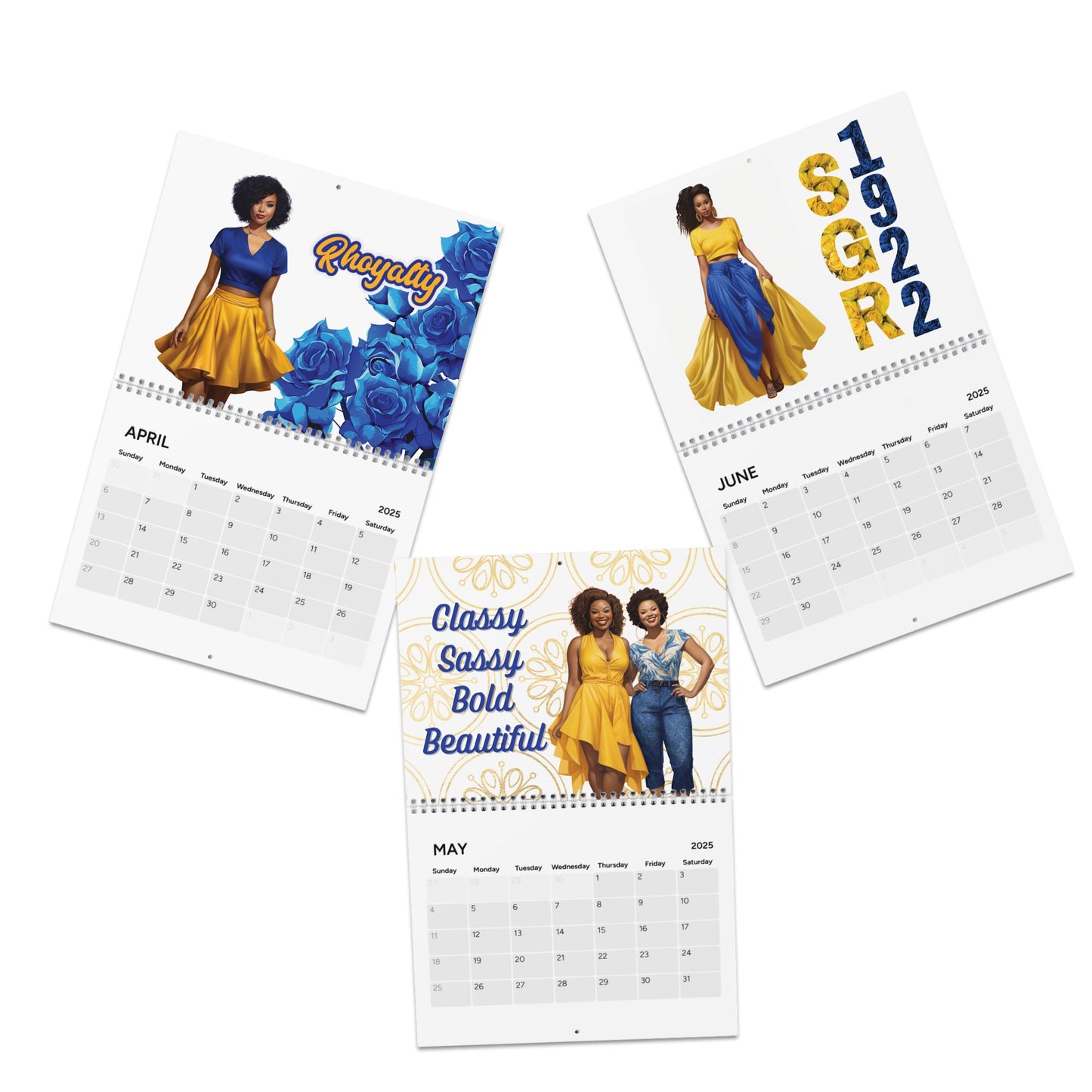 2025 Sigma Gamma Rho Sorority Inspired Hanging Wall Calendar | Jan-Dec 2025 | Divine 9