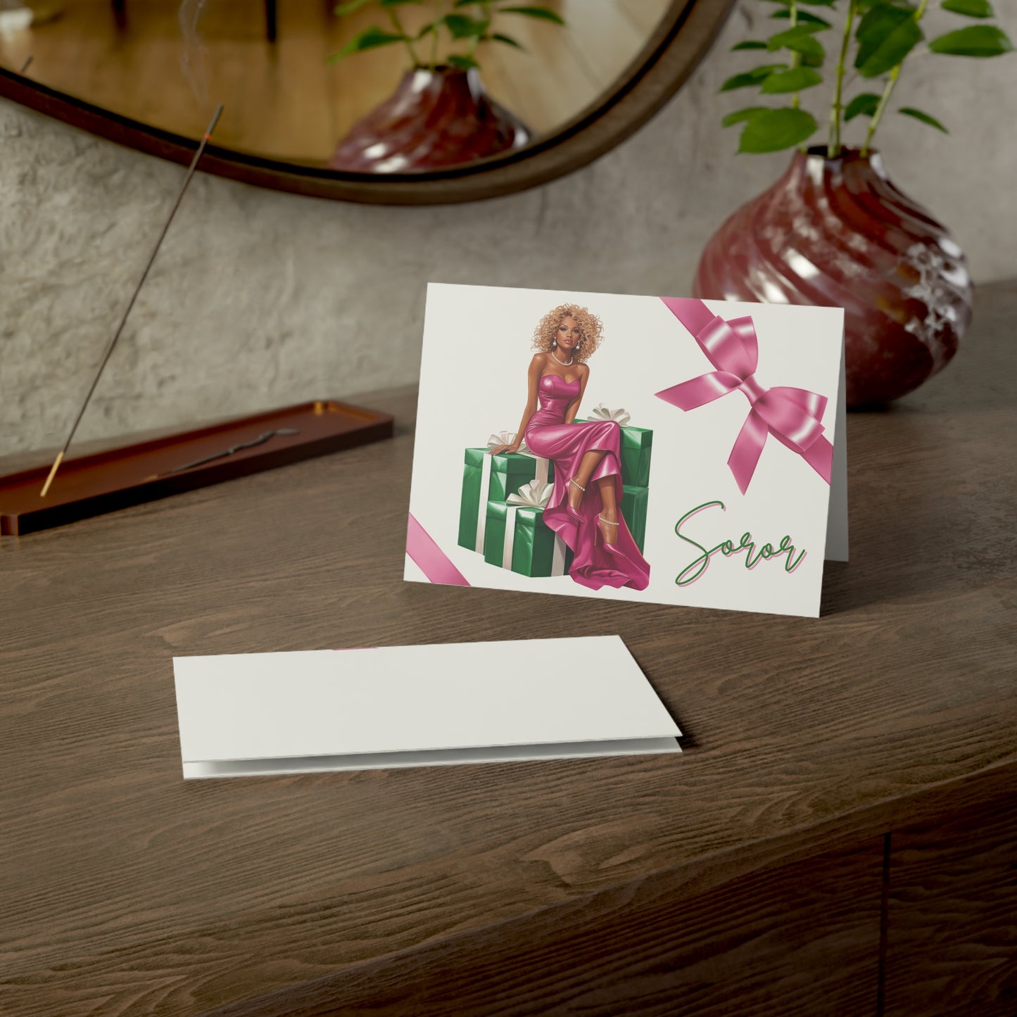 AKA Sorority Folded 5 x 7 Greeting Cards w/ envelopes (10, 30, 50) Alpha Kappa Alpha Cards | AKAVersary | AKA Invitations