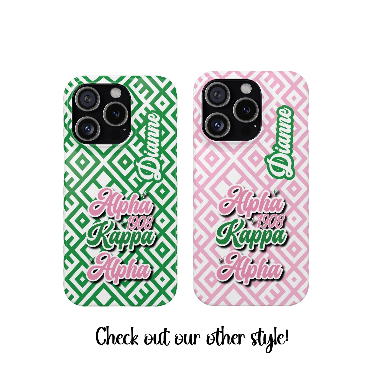 AKA Sorority Phone Case PERSONALIZED (iPhone 16 Plus-Galaxy 23Ult) | Alpha Kappa Alpha Custom Gift | AKA Soror Founders' Day | Probate Crossing 1908