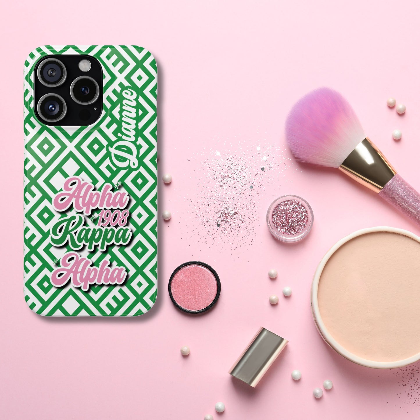 AKA Sorority Phone Case PERSONALIZED (iPhone 16 Plus-Galaxy 23Ult) | Alpha Kappa Alpha Custom Gift | AKA Soror Founders' Day | Probate Crossing 1908