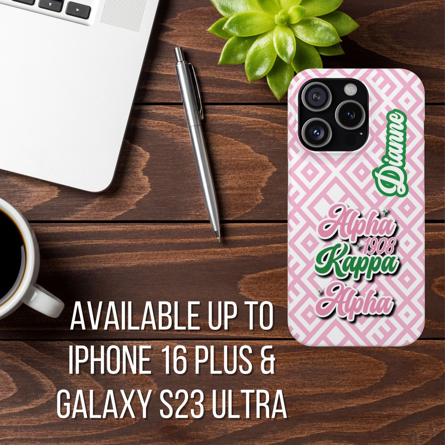AKA Sorority Inspired PERSONALIZED Phone Case (iPhone 16 Plus-Galaxy 23Ult) | Alpha Kappa Alpha Customized Gift | Sorority Gift Idea | Big Little Custom Gift