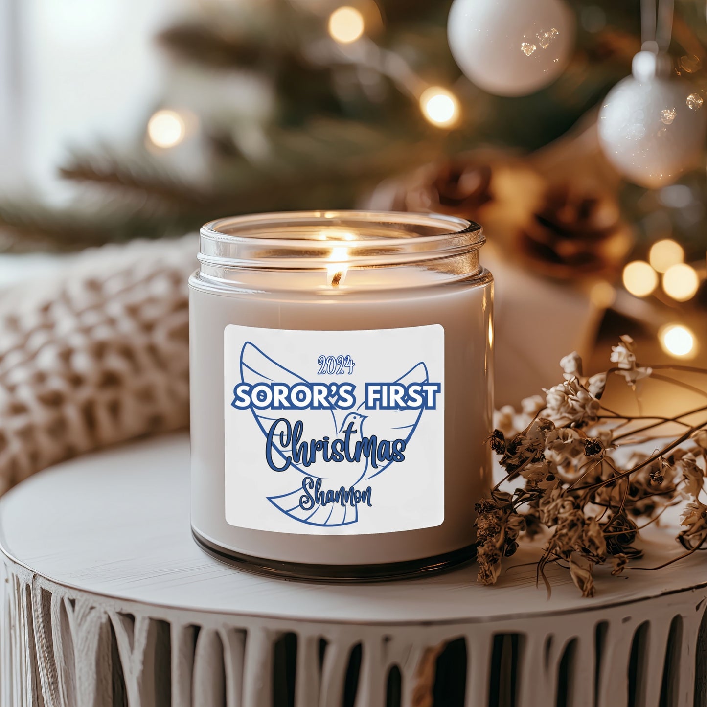 Zeta Phi Beta "Soror's First" Scented Soy Candle PERSONALIZED - 9oz glass jar | ZPhiB Milestone Sisterhood Gift Idea | Custom Zetaversary