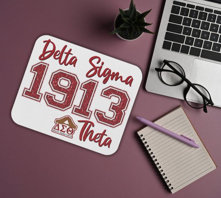 Delta Sigma Theta Sorority Mouse Pad | DST 1913 | Soror Sisterhood Gift | Christmas Founders' Day | Big Little Reveal Gift