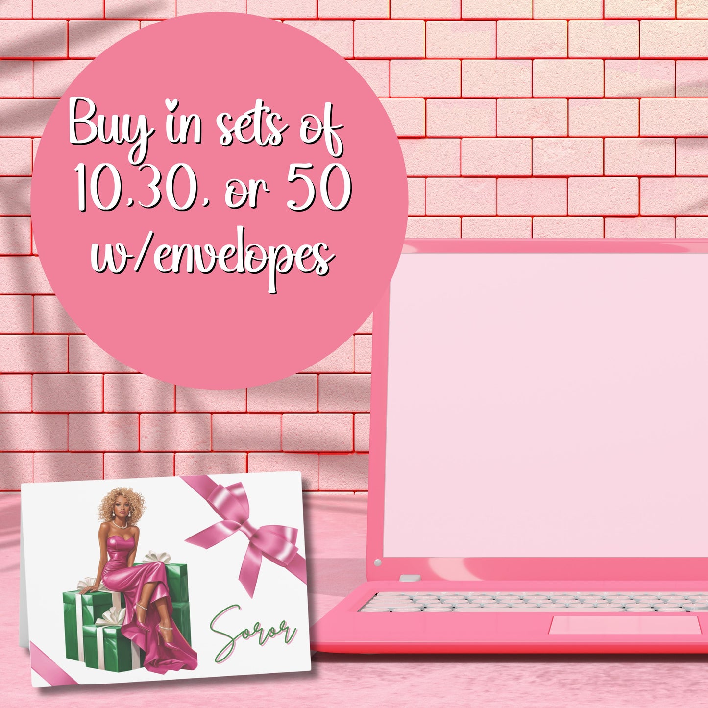 AKA Sorority Folded 5 x 7 Greeting Cards w/ envelopes (10, 30, 50) Alpha Kappa Alpha Cards | AKAVersary | AKA Invitations
