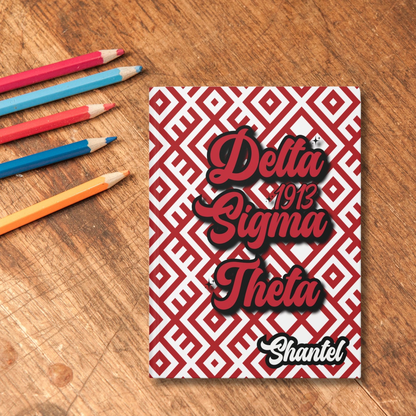 Delta Sigma Theta Sorority-Inspired PERSONALIZED Hardback Journal - 5.75" x 8" with 150 Lined Pages | DST Custom Soror Gift