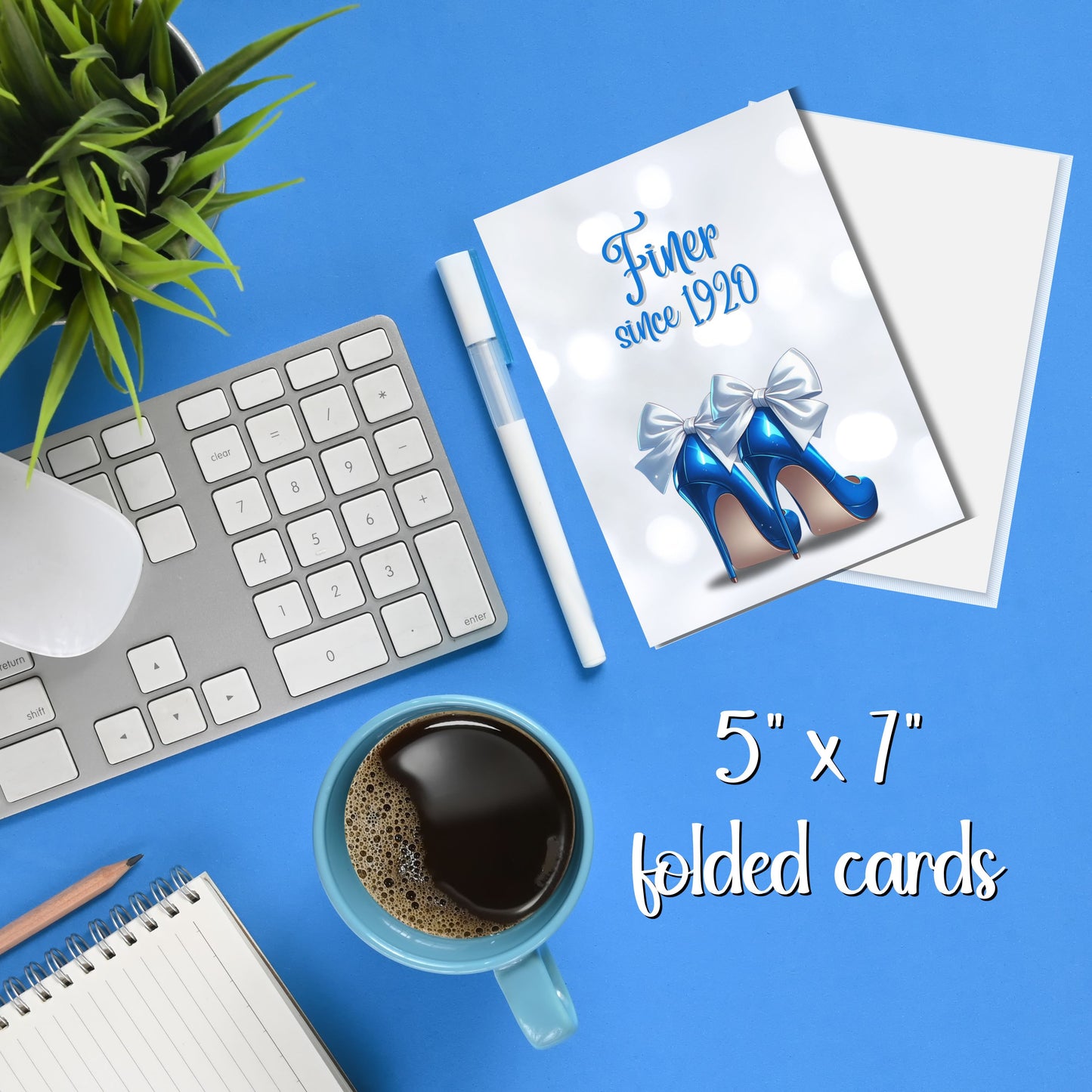 Zeta Phi Beta Sorority 5 x 7 Greeting Cards (10, 30, 50pc w/envelopes) | ZPhiB Finer High Heels 1920 | Soror Invitations | Founders' Day