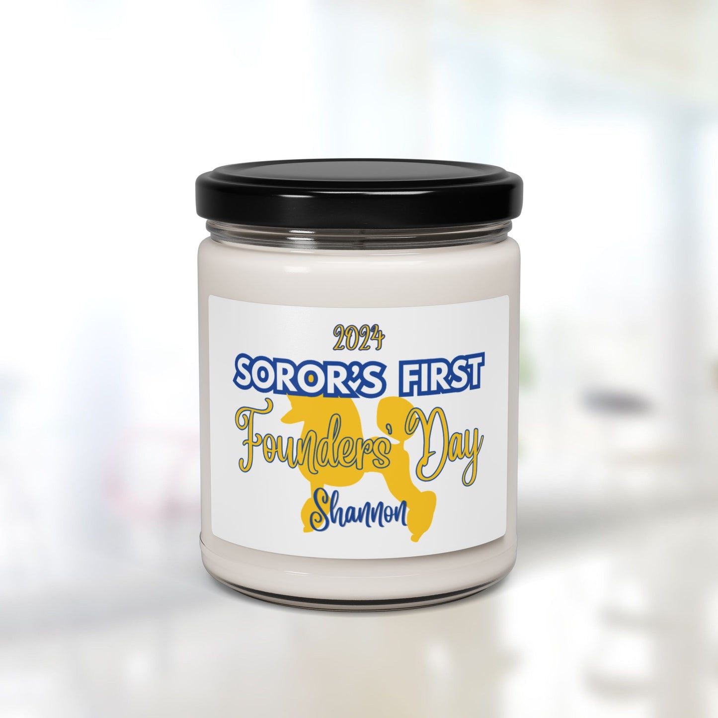 Sigma Gamma Rho "Soror's First" Scented Soy Candle PERSONALIZED - 9oz glass jar | Sgrho Milestone Sisterhood Gift Idea | Custom Sigmaversary