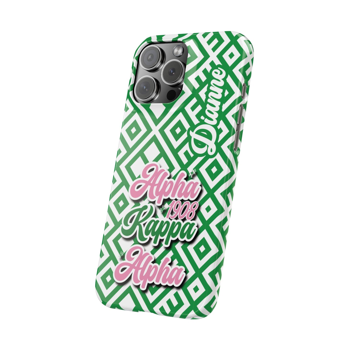 AKA Sorority Phone Case PERSONALIZED (iPhone 16 Plus-Galaxy 23Ult) | Alpha Kappa Alpha Custom Gift | AKA Soror Founders' Day | Probate Crossing 1908