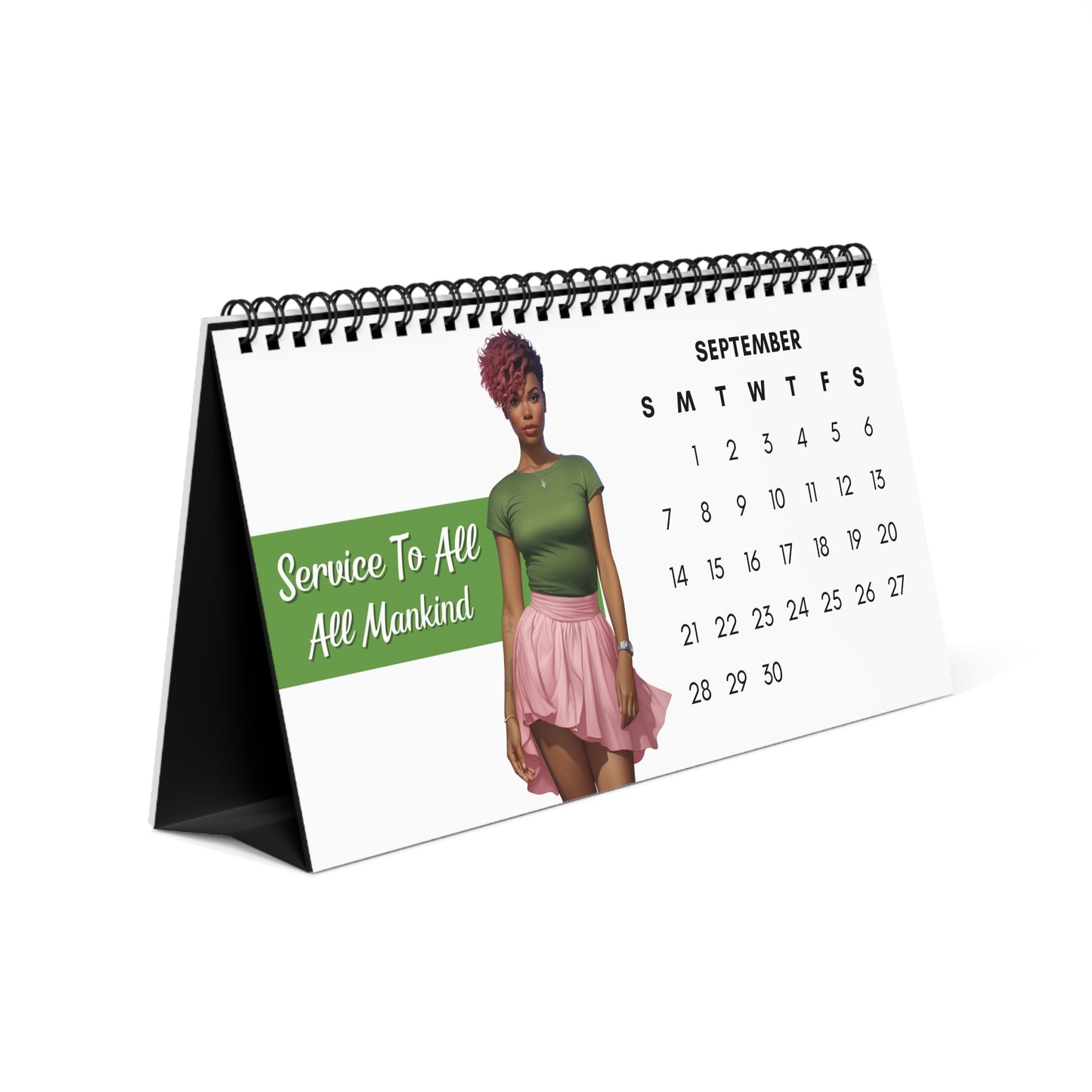 2025 Alpha Kappa Alpha Sorority 10 x 5 Desk Calendar | AKA Soror Sisterhood Gift | AKA Founders' Day Office Gift | Big Little Gift