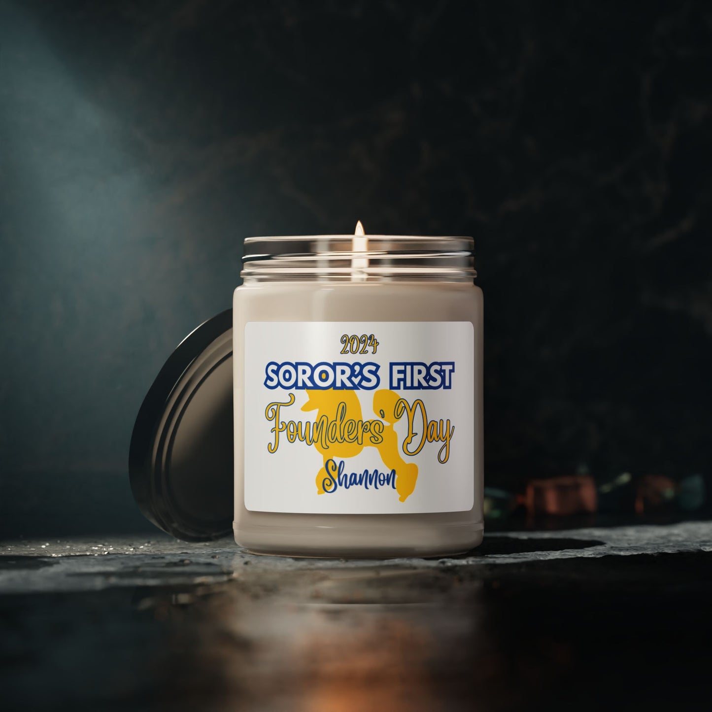 Sigma Gamma Rho "Soror's First" Scented Soy Candle PERSONALIZED - 9oz glass jar | Sgrho Milestone Sisterhood Gift Idea | Custom Sigmaversary