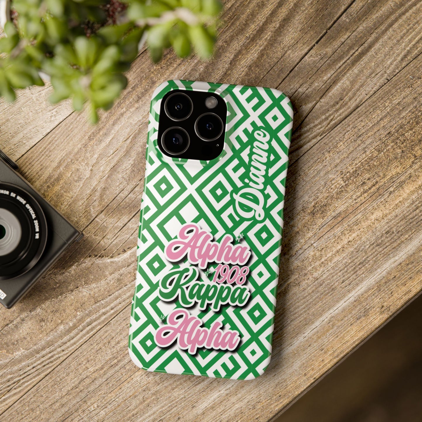 AKA Sorority Phone Case PERSONALIZED (iPhone 16 Plus-Galaxy 23Ult) | Alpha Kappa Alpha Custom Gift | AKA Soror Founders' Day | Probate Crossing 1908