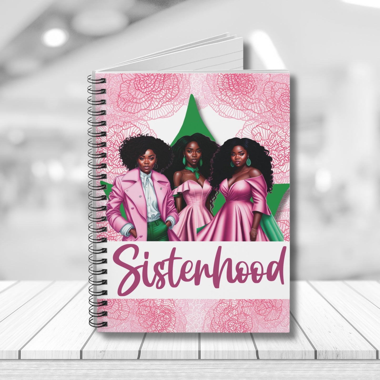 AKA Sorority Inspired 6x8 Spiral Notebook | Alpha Kappa Alpha | Sisterhood Founders' Day Gift | Notepad Journal Lined Pages | Akaversary