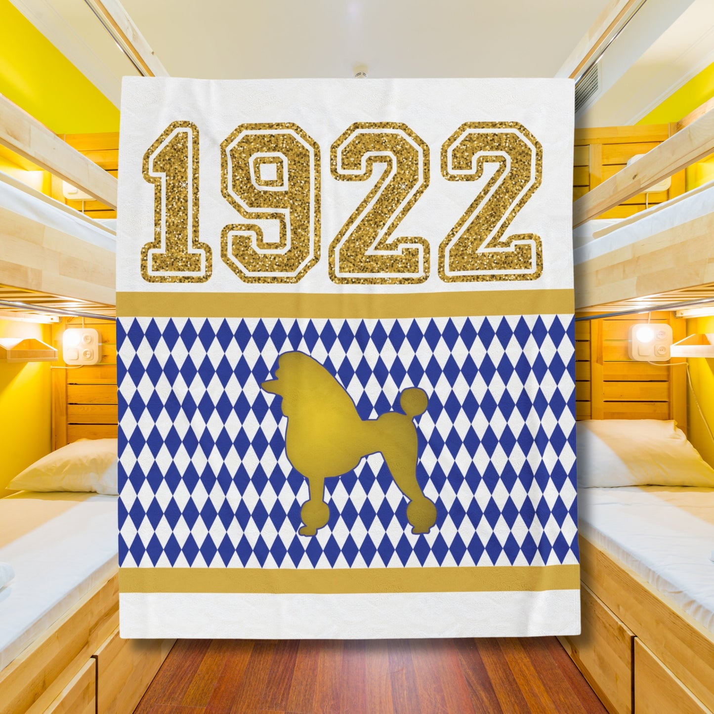 Sigma Gamma Rho Sorority 1922 Poodle Velveteen Plush Blanket 50x60in | SgRho Dorm Decor | Grho Graduation Mothers Day Gift