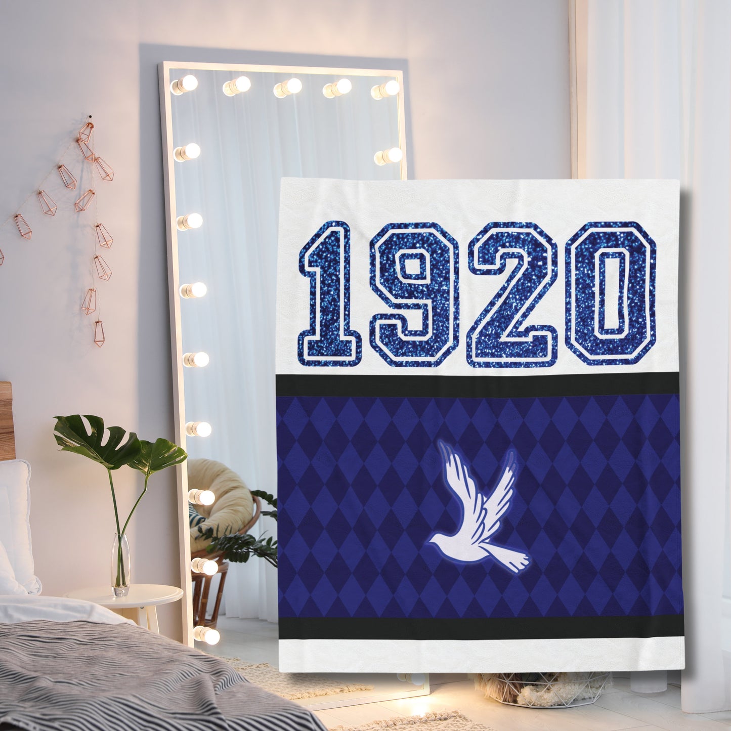 Zeta Phi Beta Sorority-Inspired Plush Throw Blanket 50x60in | ZPB 1920 Dove Dorm Decor | Zeta Graduation Mothers Day Gift