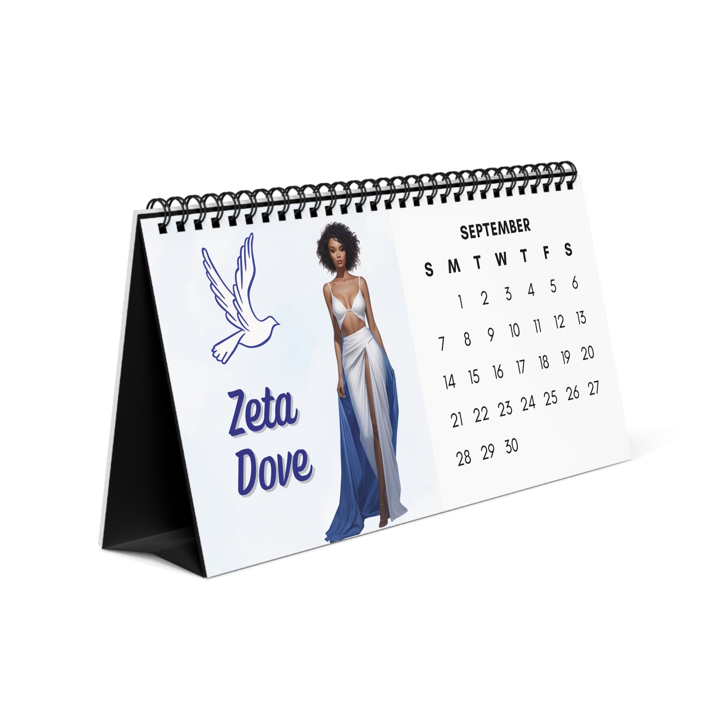 2025 Zeta Phi Beta Sorority 10 x 5 Desk Calendar | ZPhiB Soror Sisterhood Gift | Zeta Christmas Founders' Day Office Gift | Big Little Gift