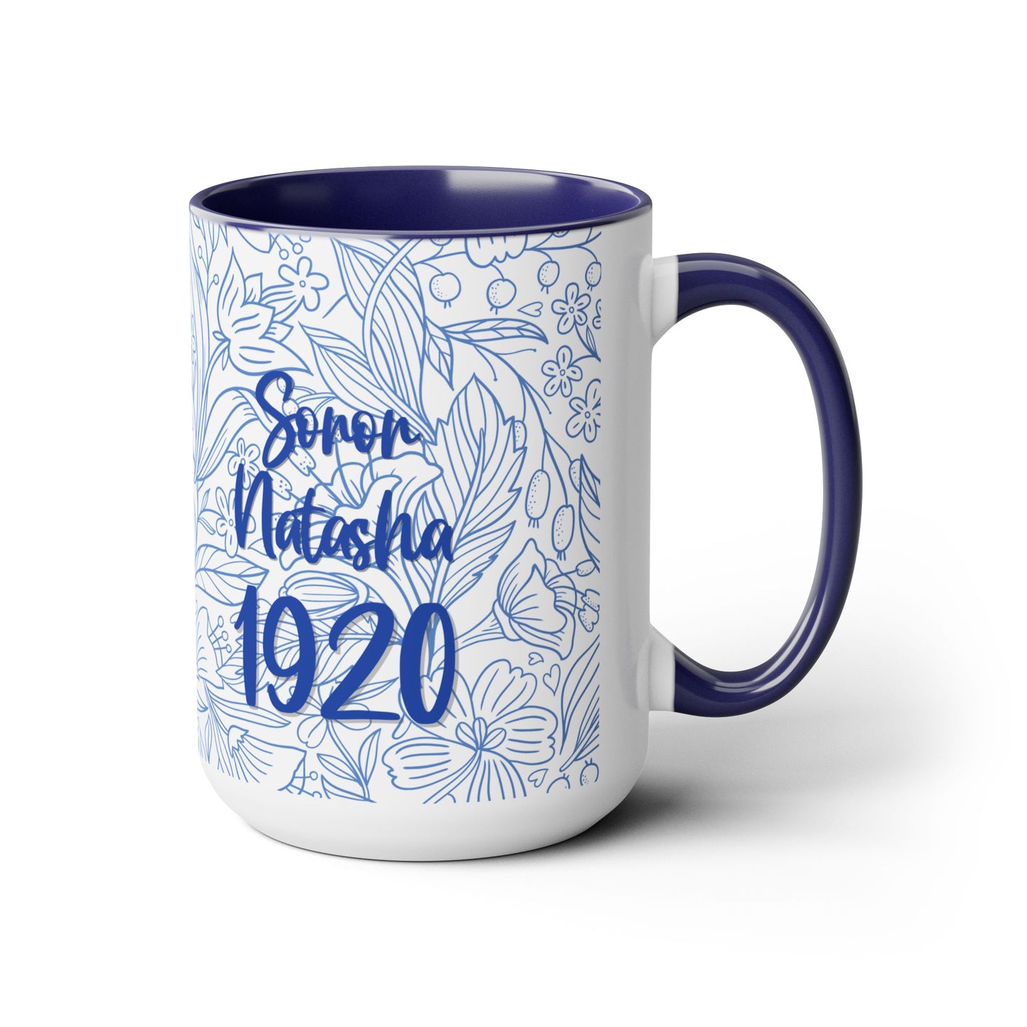 Zeta Phi Beta Sorority PERSONALIZED Accent 15oz Coffee Mug Cup | ZPhiB Soror Sisterhood | 1920 Dove Finer Women | Founders' Day