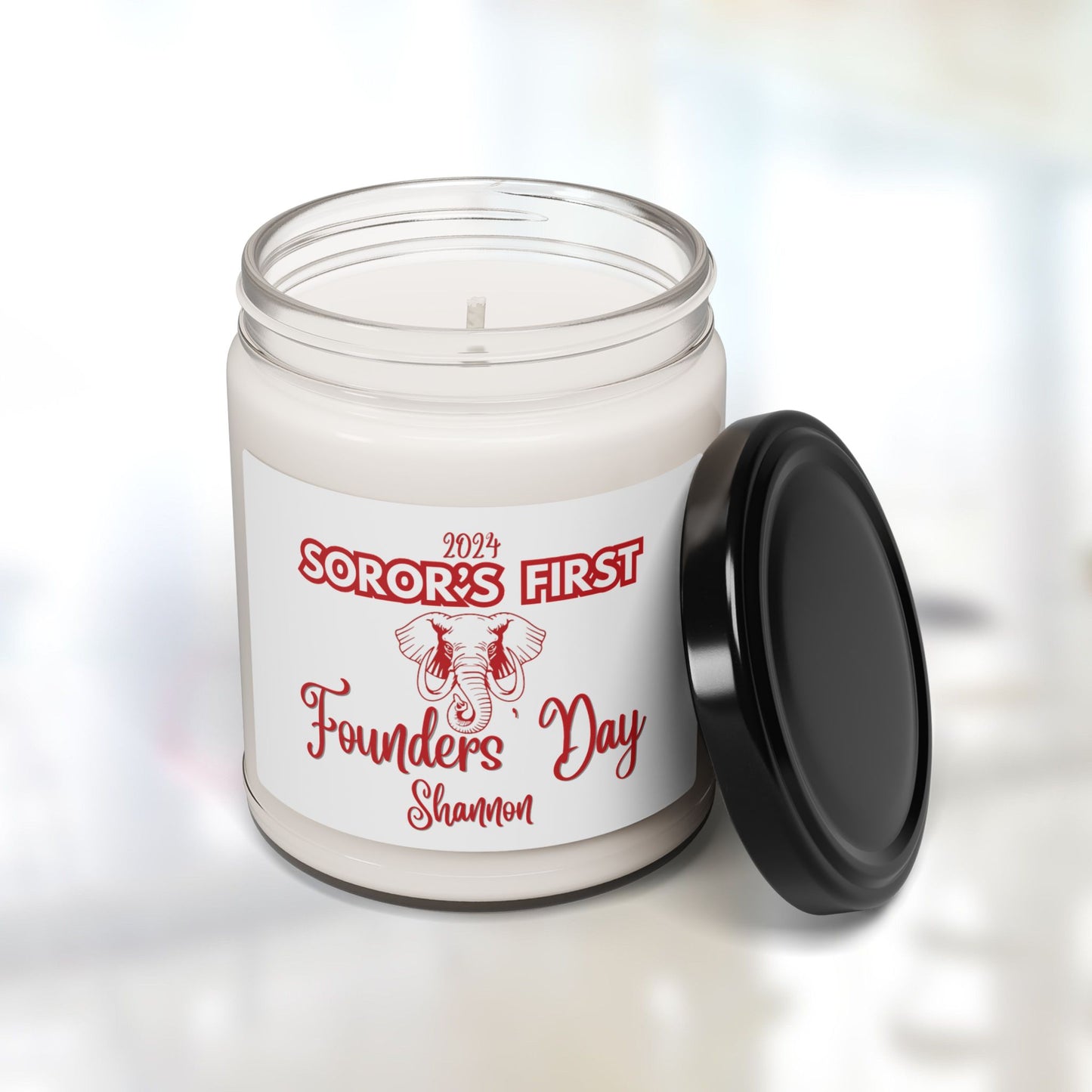 Delta Sigma Theta "Soror's First" Scented Soy Candle PERSONALIZED - 9oz glass jar | DST Milestone Sisterhood Gift | Custom Deltaversary