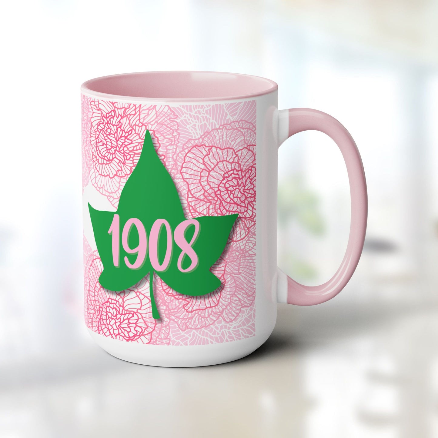 AKA Sorority PERSONALIZED 15oz Coffee Mug Cup | Alpha Kappa Alpha Custom Sorority Sister Gift | AKA Ivy Leaf Founders' Day GIft