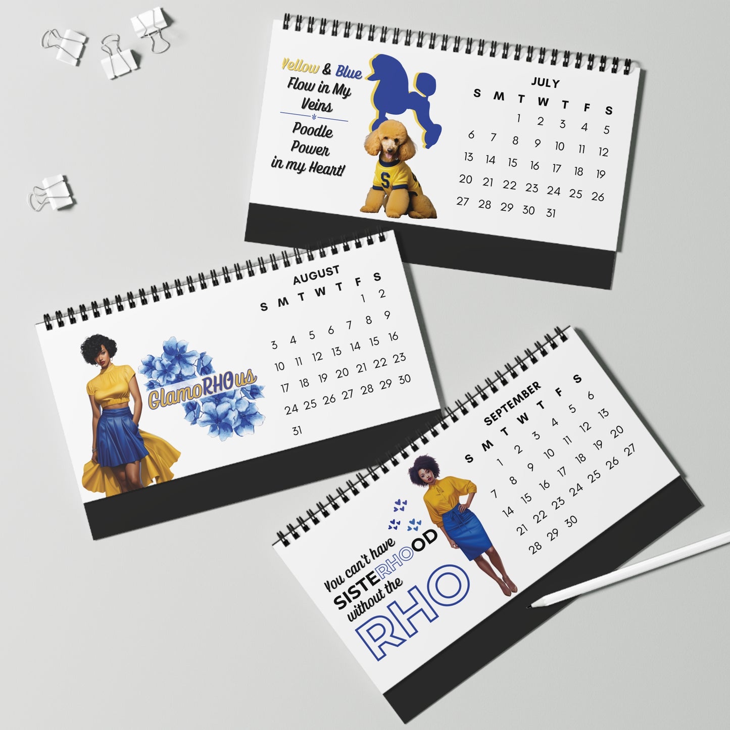 2025 Sigma Gamma Rho Sorority 10 x 5 Desk Calendar | SGRho Soror Sisterhood Gift | GRho Founders' Day Office Gift | Big Little Gift