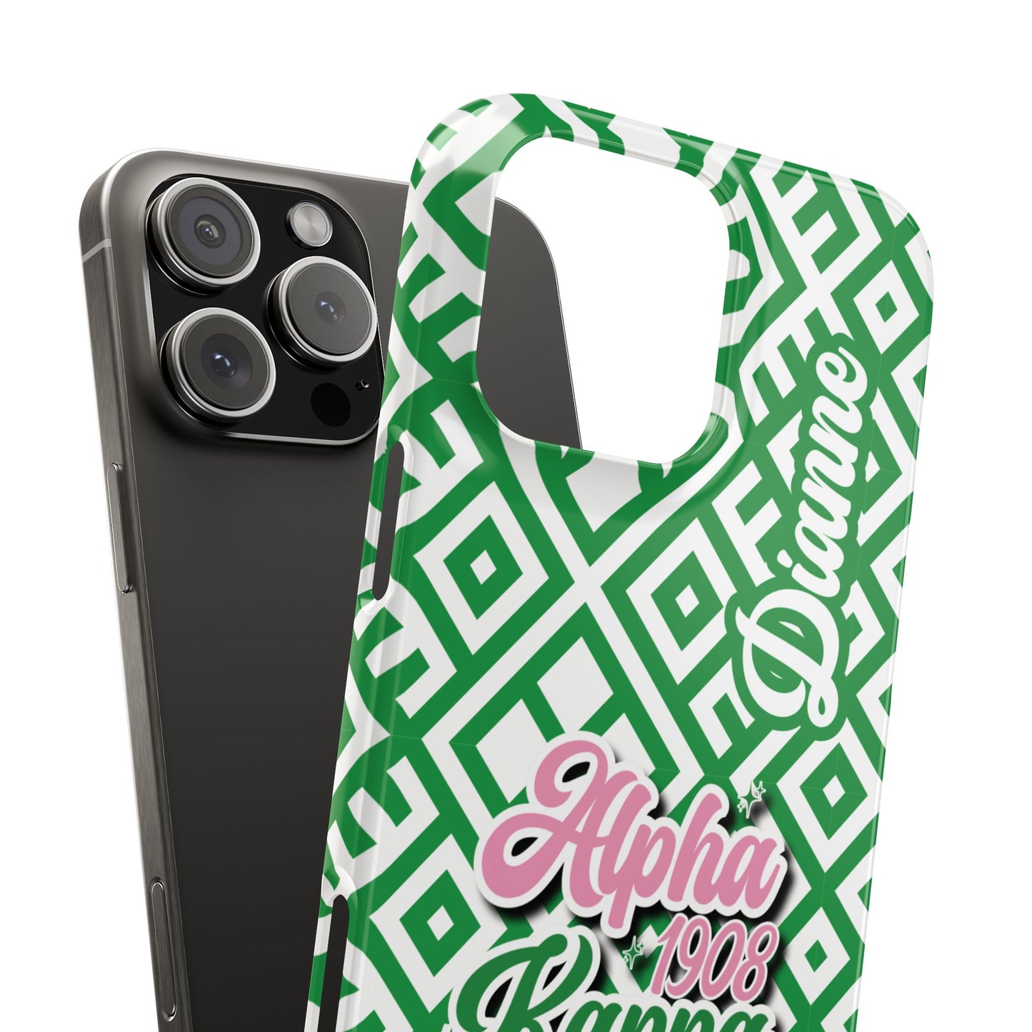 AKA Sorority Phone Case PERSONALIZED (iPhone 16 Plus-GAlaxy 23Ult) | Alpha Kappa Alpha Custom Gift | AKA Soror Christmas Founders' Day | Probate Crossing 1908