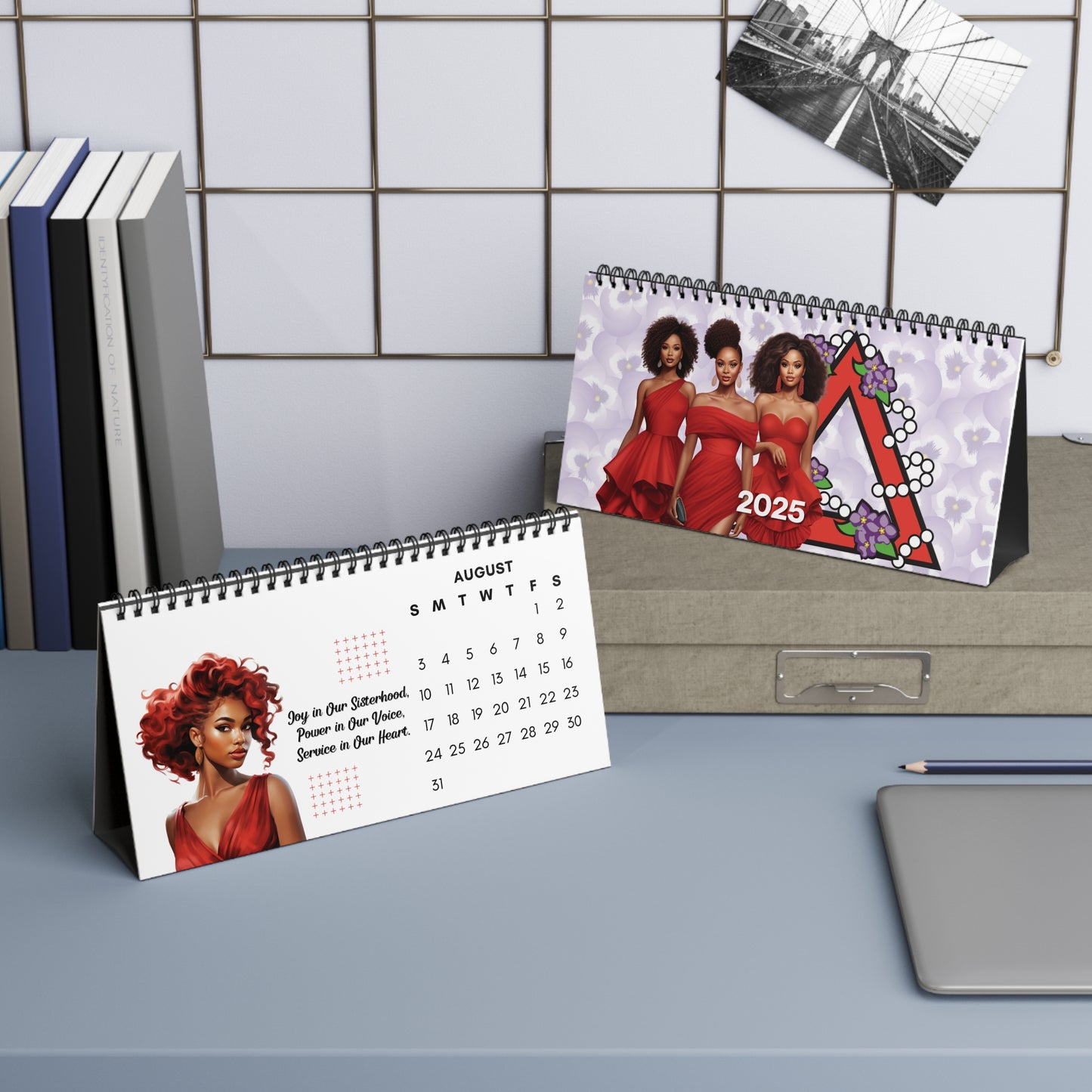 2025 Delta Sigma Theta Sorority 10 x 5 Desk Calendar | DST Soror Sisterhood Gift | Delta Christmas Founders' Day Office Gift | Big Little Gift