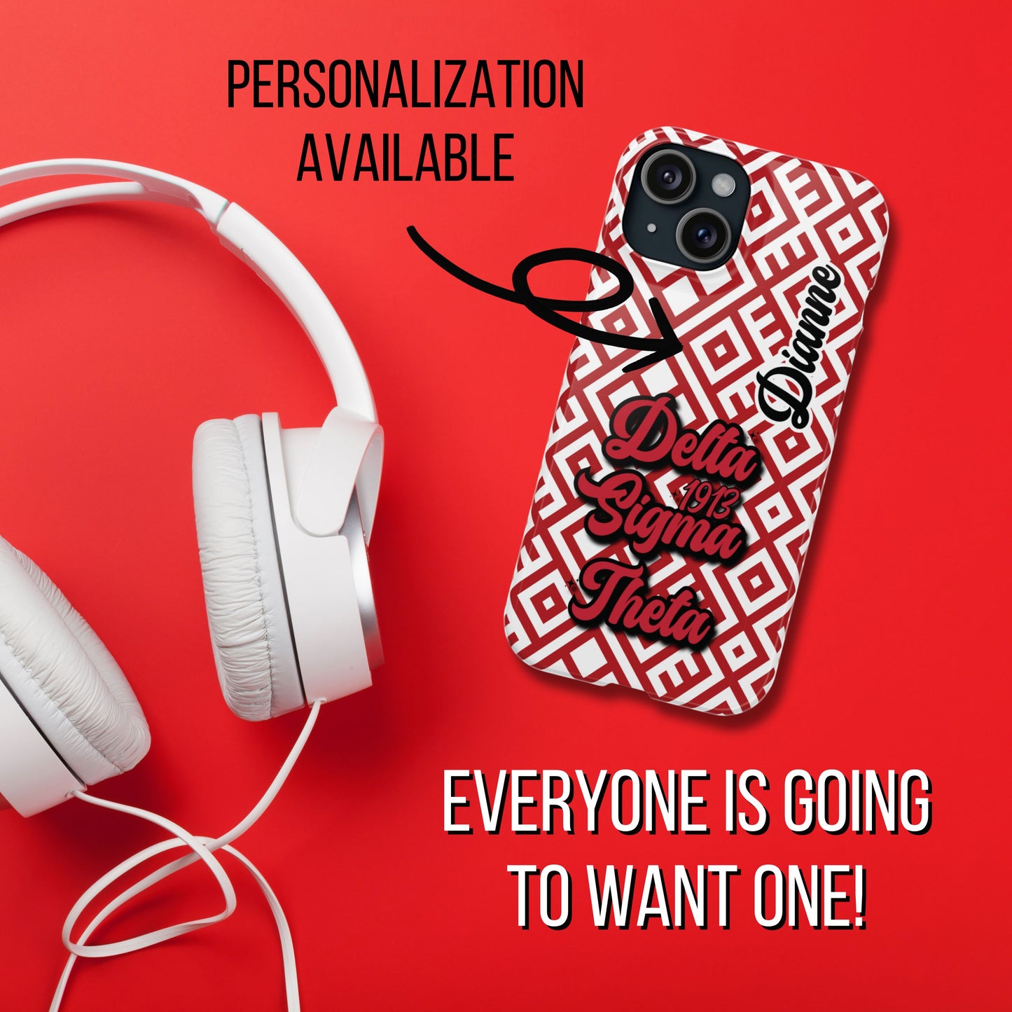 Delta Sigma Theta Sorority Phone Case PERSONALIZED (iPhone 16 Plus-Galaxy 23Ult)| DST Custom Phone Case | Delta Soror Christmas Gift | Probate Crossing Gift 1913