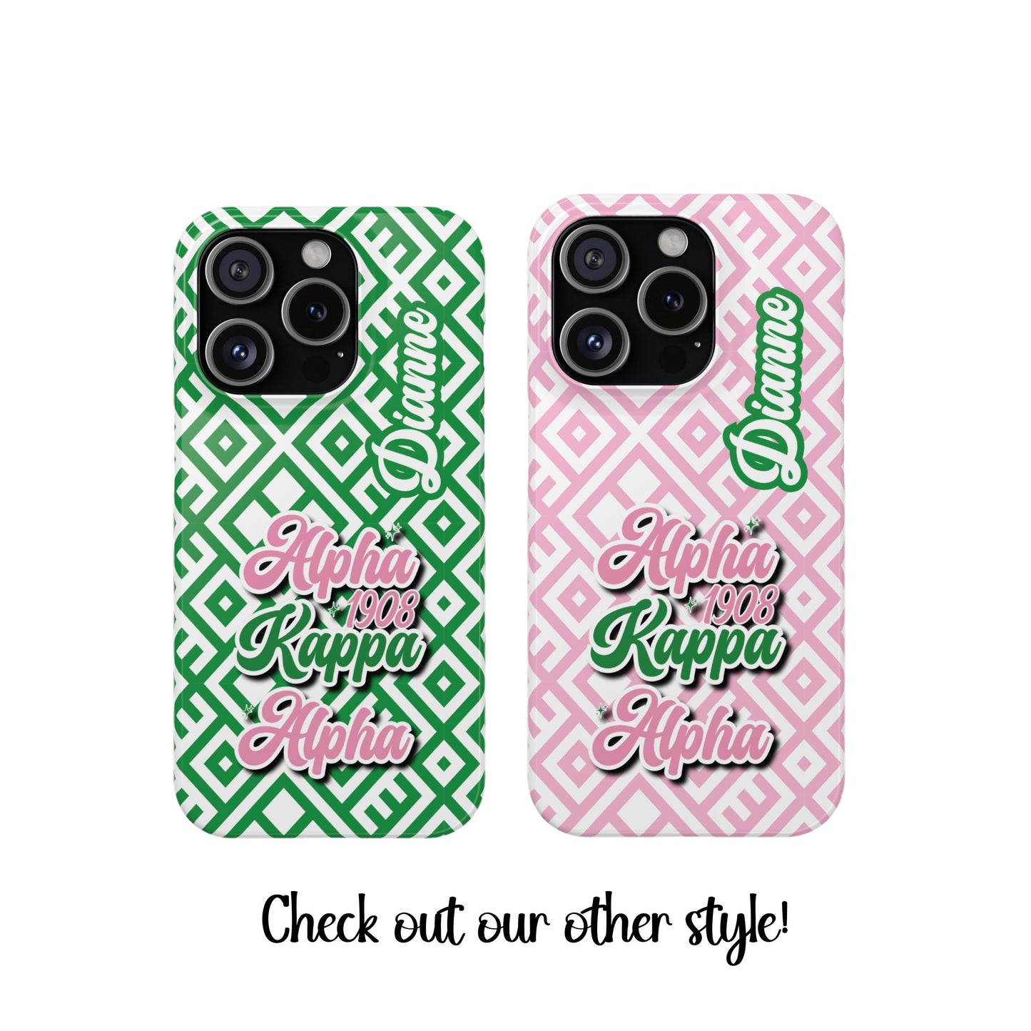 AKA Sorority Phone Case PERSONALIZED (iPhone 16 Plus-GAlaxy 23Ult) | Alpha Kappa Alpha Custom Gift | AKA Soror Christmas Founders' Day | Probate Crossing 1908