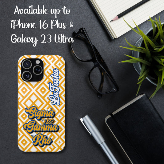 Sigma Gamma Rho Sorority PERSONALIZED Phone Case (iPhone 16 Plus-Galaxy 23Ult)  | SGRho Customized Soror Gift | Big Little Reveal Gift |Founders' Day