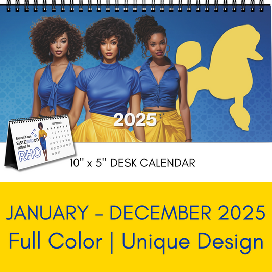 2025 Sigma Gamma Rho Sorority 10 x 5 Desk Calendar | SGRho Soror Sisterhood Gift | GRho Founders' Day Office Gift | Big Little Gift