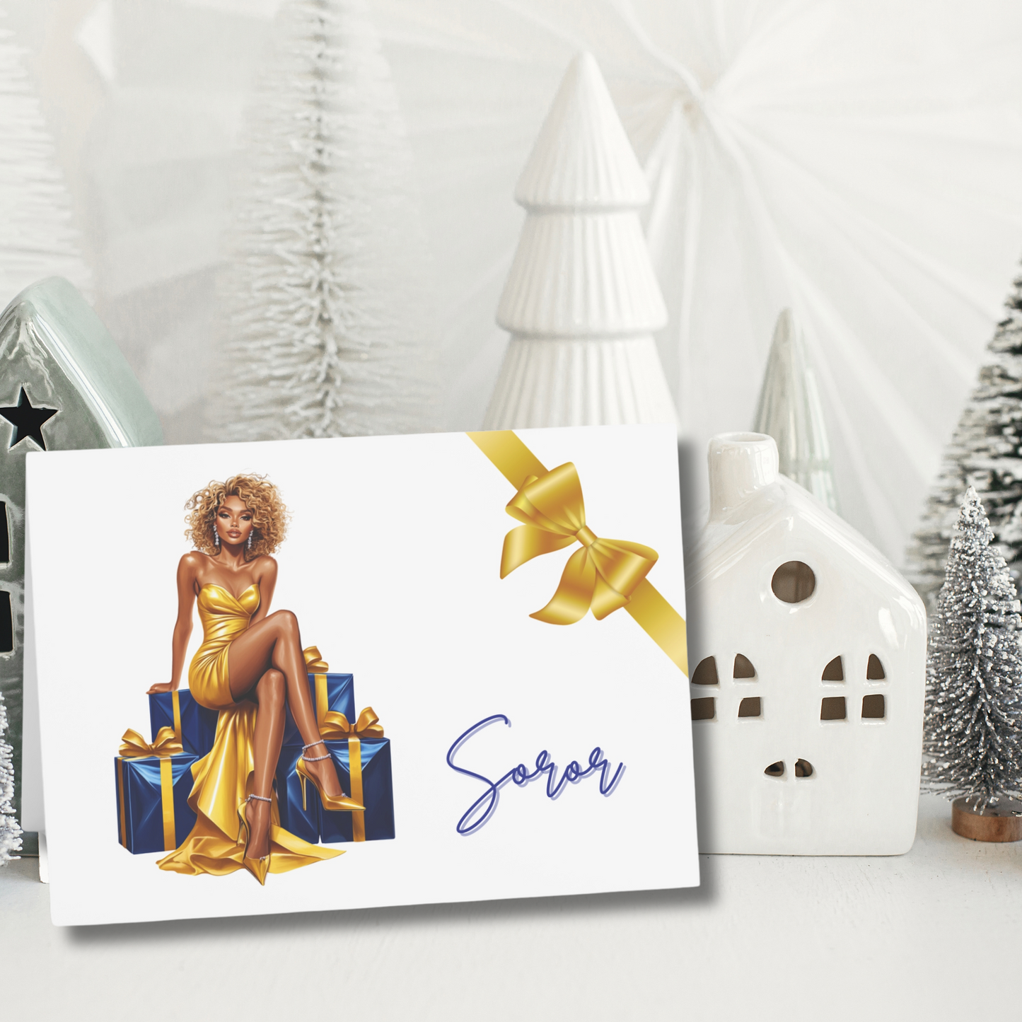 Sigma Gamma Rho Sorority Folded 5 x 7 Greeting Cards w/ envelopes (10, 30, 50) SGRho Christmas Holiday Cards | Sigmaversary Invitations