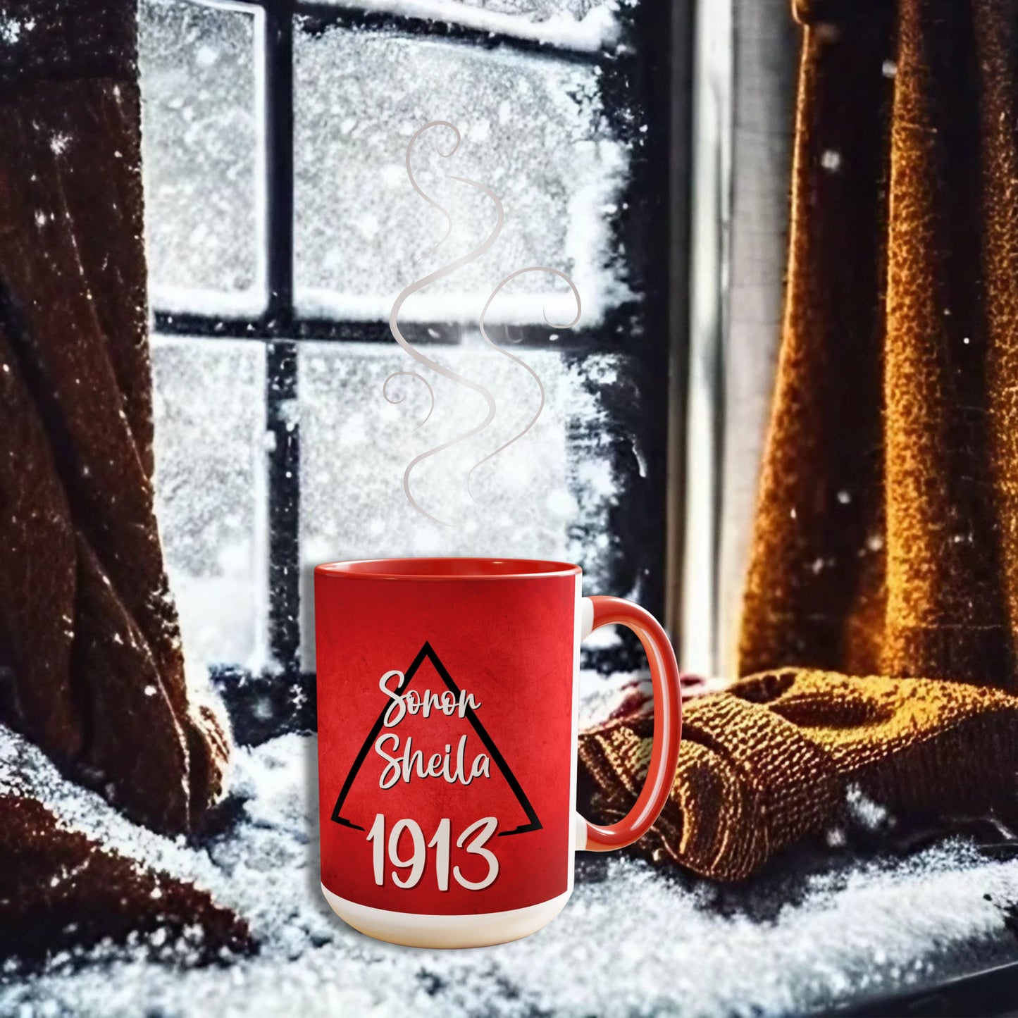 Delta Sigma Theta Sorority PERSONALIZED 15oz Coffee Mug Cup | DST Sorority Custom Gift | Founders' Valentine's Day