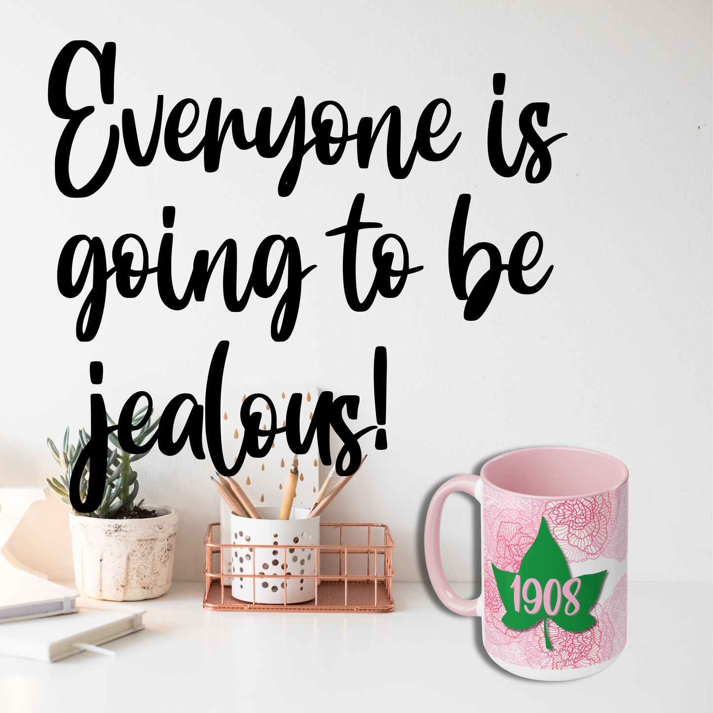 AKA Sorority PERSONALIZED 15oz Coffee Mug Cup | Alpha Kappa Alpha Custom Sorority Sister Gift | AKA Ivy Leaf Founders' Day GIft