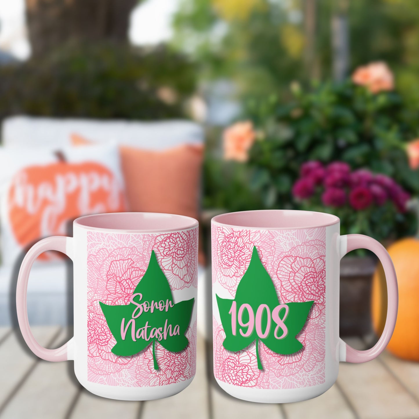 AKA Sorority PERSONALIZED 15oz Coffee Mug Cup | Alpha Kappa Alpha Custom Sorority Sister Gift | AKA Ivy Leaf Founders' Day GIft
