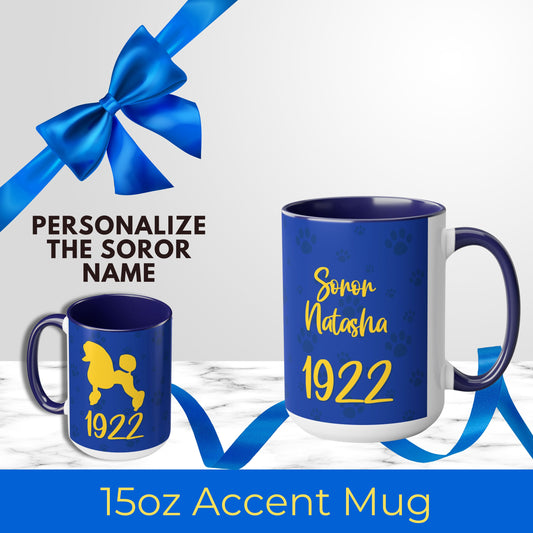 Sigma Gamma Rho Sorority PERSONALIZED 15oz Coffee Mug Cup | Sgrho Soror Sisterhood | 1922 Poodle Rhoyalty| Divine 9