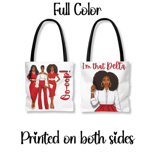 Delta Sigma Theta Sorority-Inspired Tote Bag (3 sizes) - Oooop! Catch All Bag - Sorority Sisterood Gift