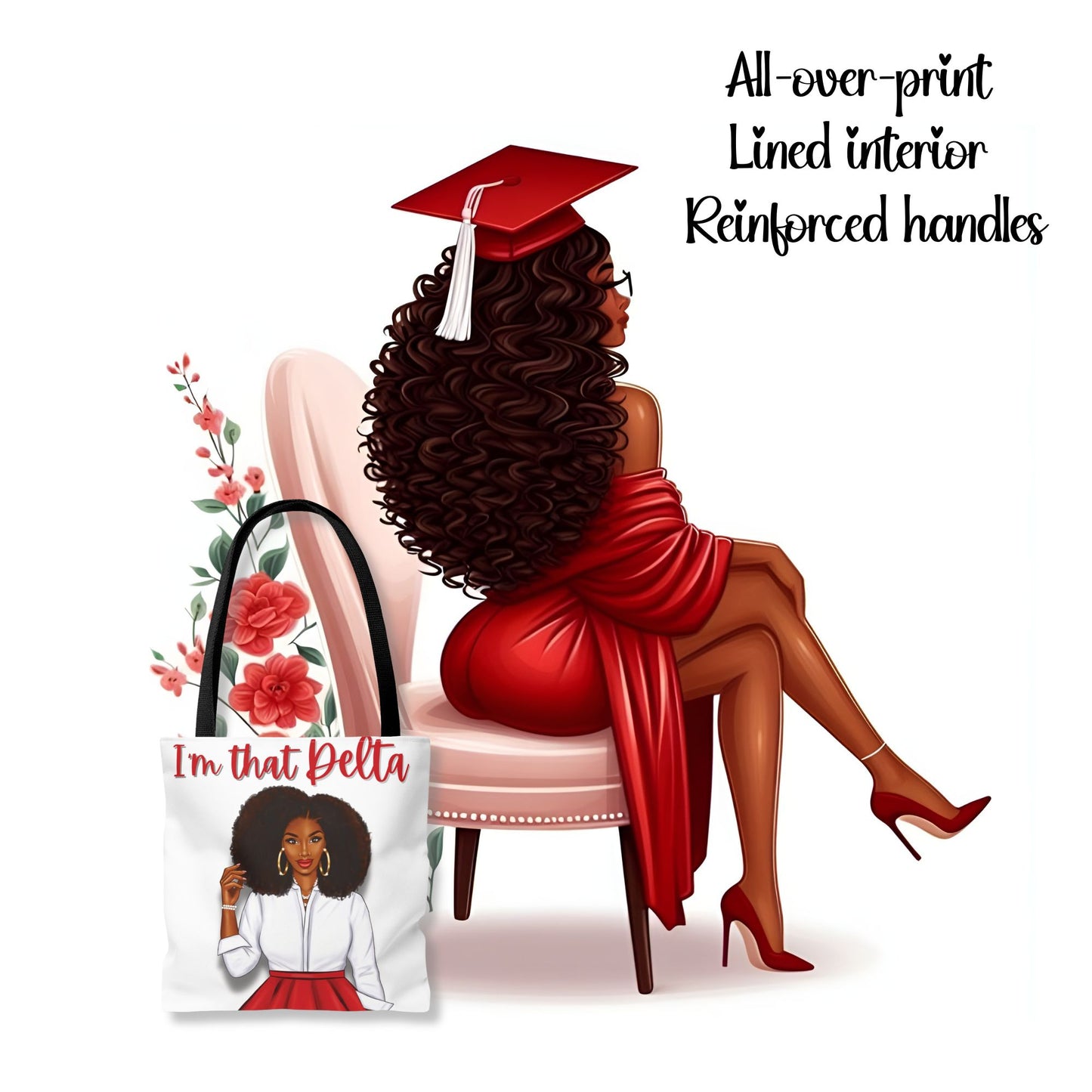 Delta Sigma Theta Sorority-Inspired Tote Bag (3 sizes) - Oooop! Catch All Bag - Sorority Sisterood Gift