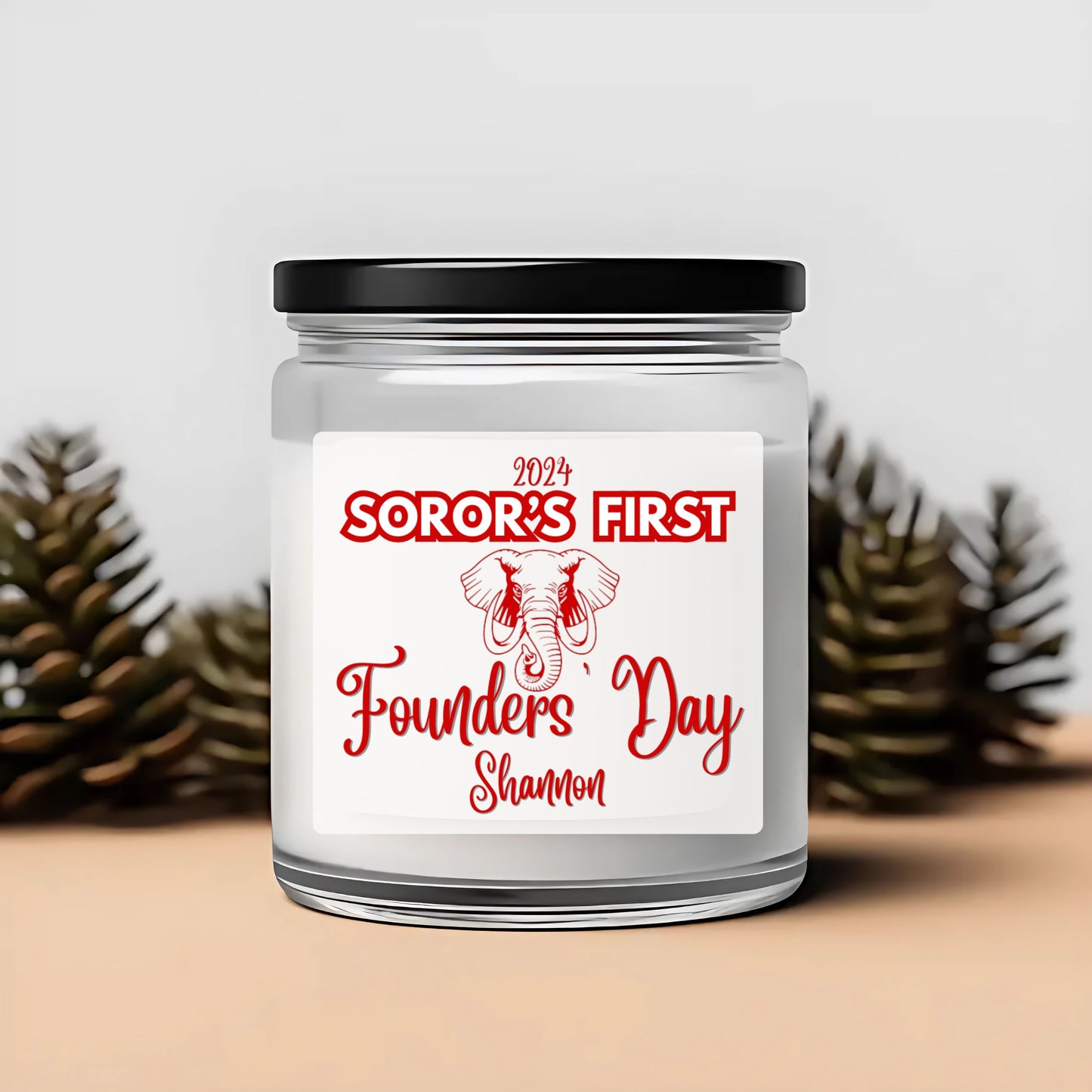 Delta Sigma Theta "Soror's First" Scented Soy Candle PERSONALIZED - 9oz glass jar | DST Milestone Sisterhood Gift | Custom Deltaversary