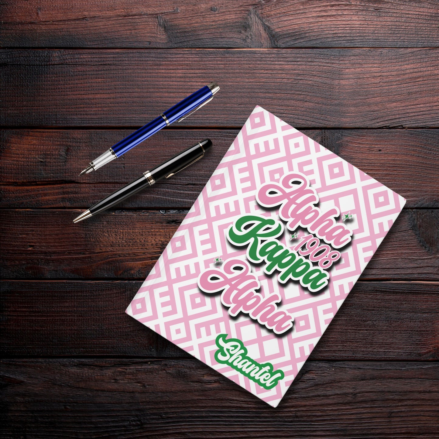 Alpha Kappa Alpha Sorority-Inspired PERSONALIZED Hardback Journal - 5.75" x 8" with 150 Lined Pages  | AKA Sisterhood Gift