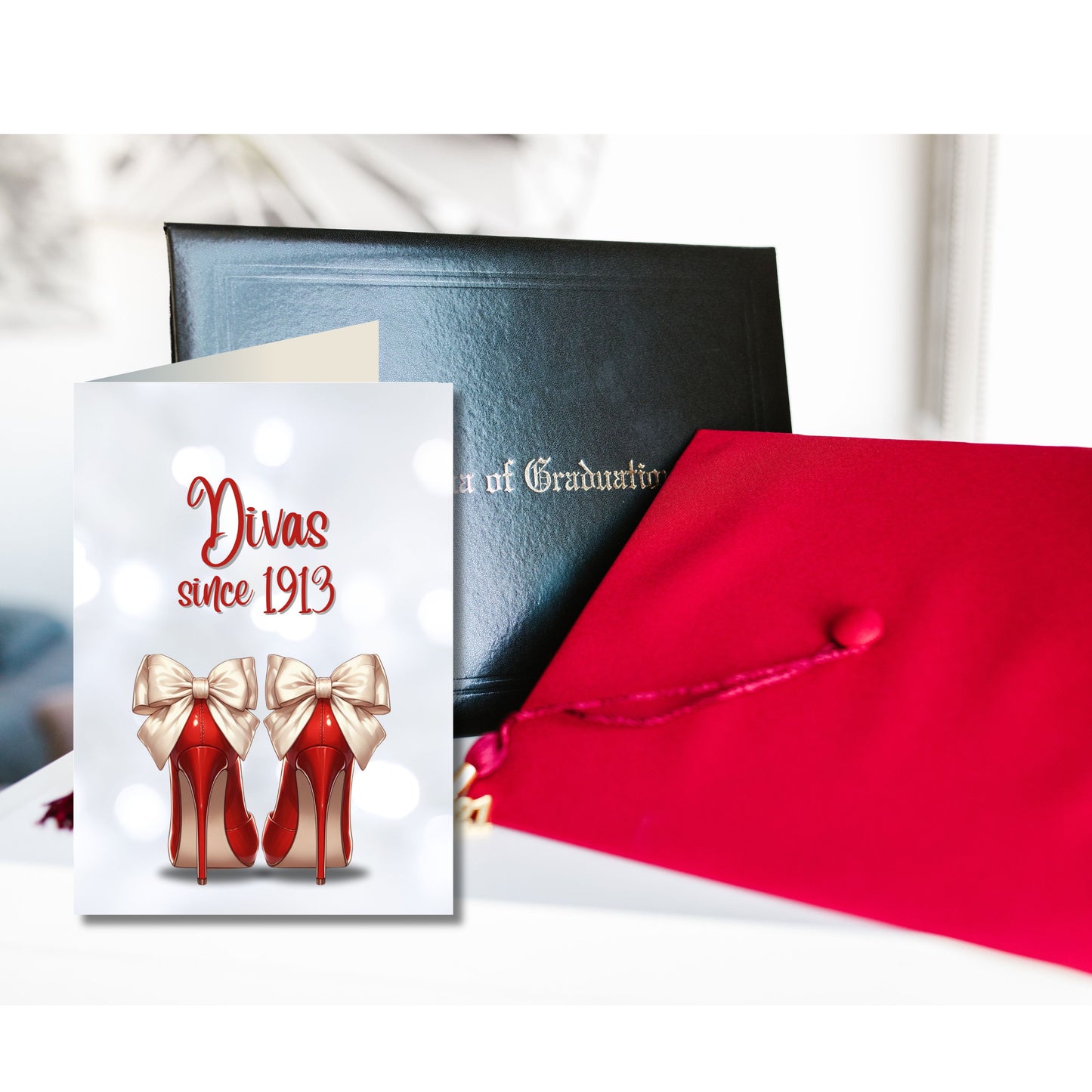 Delta Sigma Theta Sorority 5x7 Folded Greeting Cards (10, 30, 50pc w/envelopes) | DST Divas High Heels 1913 | Soror Invites | Founders' Day