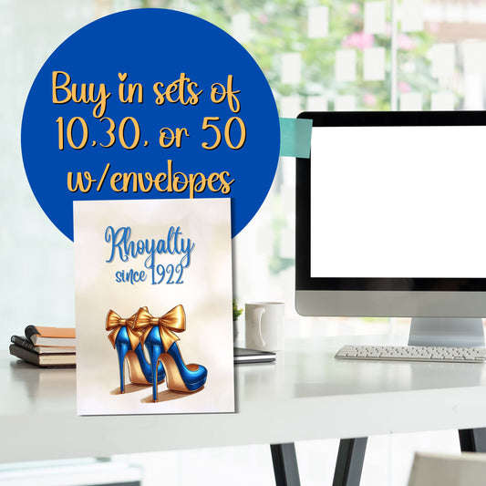 Sigma Gamma Rho Sorority 5 x 7 Folded Greeting Cards (10, 30, 50pc w/envelopes) | Rhoyalty High Heels 1922 | SGRho Invitations | Divine 9
